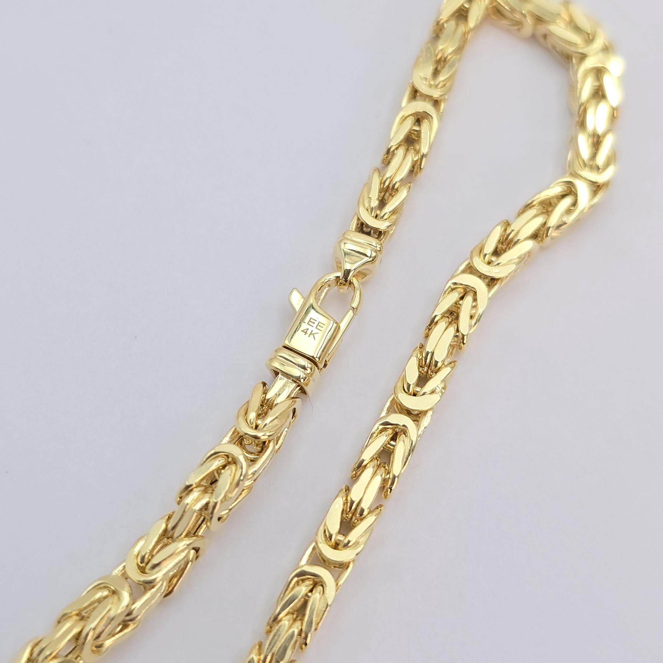 Elegant 14k Gold Byzantine Bracelet - 3.5mm Thick - Classy & Versatile - Perfect Gift