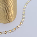 Solid 14k Gold Fancy Eternity Heart Bracelet - Fine & Elegant Piece - 7.5 Inches