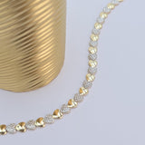 Solid 14k Gold Fancy Eternity Heart Bracelet - Fine & Elegant Piece - 7.5 Inches