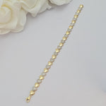 Solid 14k Gold Fancy Eternity Heart Bracelet - Fine & Elegant Piece - 7.5 Inches