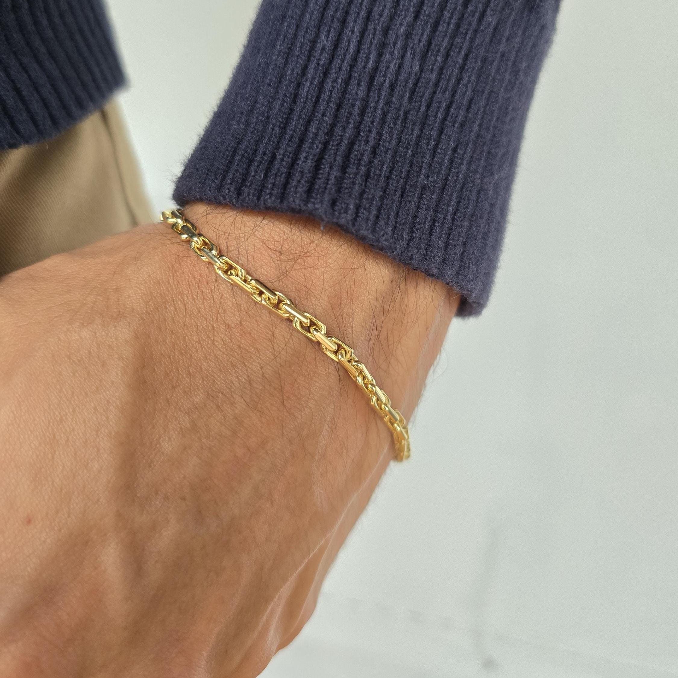 Solid 14k Gold Rolo Bracelet - Elegant & Everlasting - 3.8MM Thick - Unisex - Perfect Gift