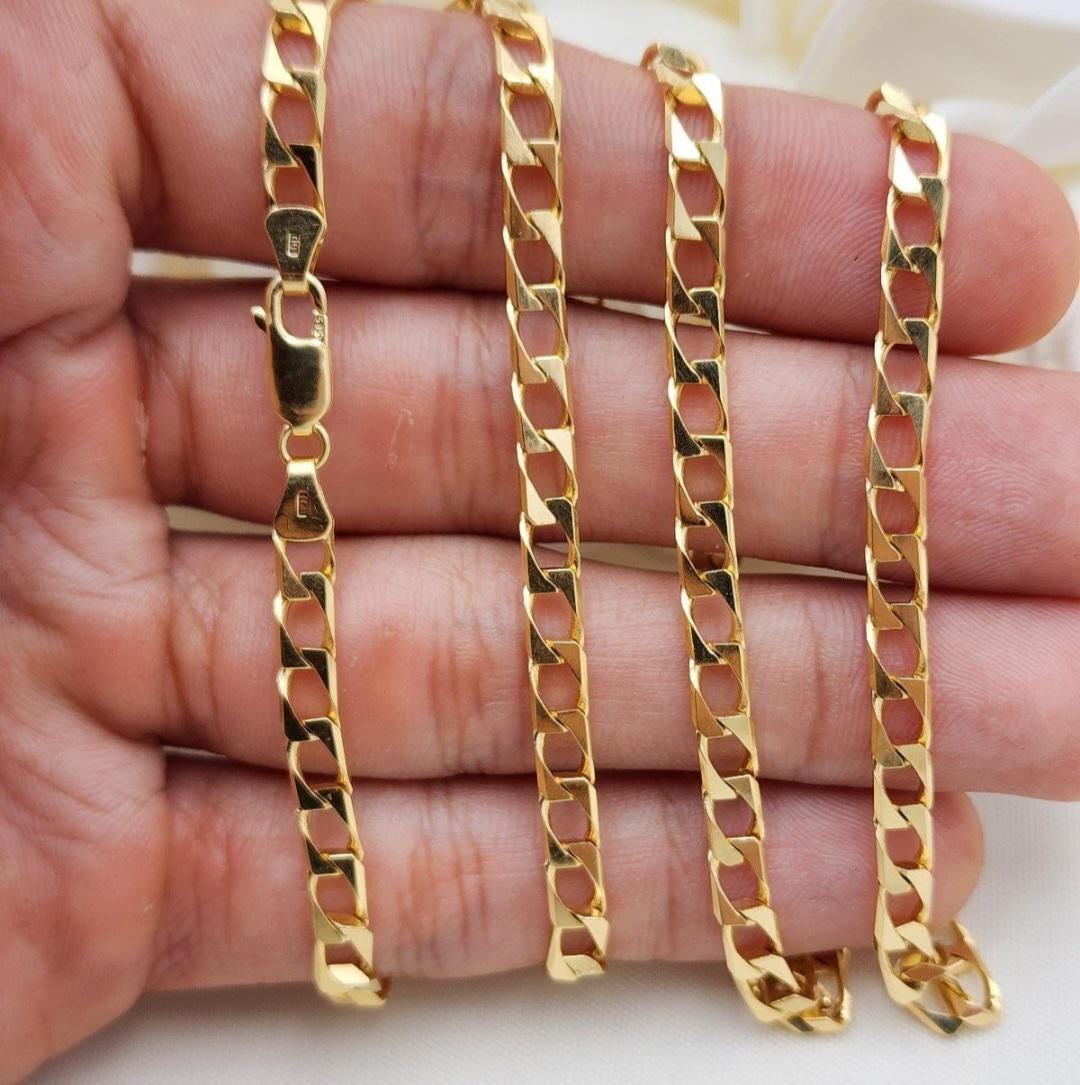 Solid 14k Gold Square Curb Chain - 20 Inches