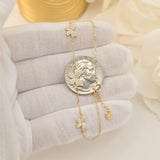 Dainty 14k Gold Pave Butterfly Charms Bracelet - Adorable Gift For Her - Adjustable - Birthday, mother's day, Christmas Gift