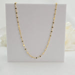 Solid 14k Gold Unique Mariner Mirror Necklace - 16", 18", 20", 22", 24" - 2.5MM - Shiny & Modern - Perfect Gift For Her