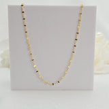 Solid 14k Gold Unique Mariner Mirror Necklace - 16", 18", 20", 22", 24" - 2.5MM - Shiny & Modern - Perfect Gift For Her