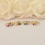 Solid 14k Gold Birthstone Mother's Day Rings - 5, 4, 3, 2 Birth Stone - Meaningful & Adorable - Madre Ring