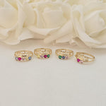 Solid 14k Gold Birthstone Mother's Day Rings - 5, 4, 3, 2 Birth Stone - Meaningful & Adorable - Madre Ring