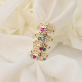 Solid 14k Gold Birthstone Mother's Day Rings - 5, 4, 3, 2 Birth Stone - Meaningful & Adorable - Madre Ring