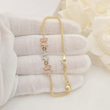 TRICOLOR 14K Solid Gold Butterfly Bracelet – Pavé Design - Shiny & Adorable - Modern Jewelry For Her