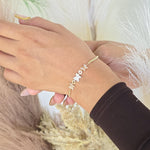 TRICOLOR 14K Solid Gold Butterfly Bracelet – Pavé Design - Shiny & Adorable - Modern Jewelry For Her