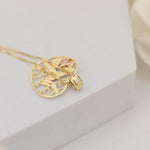 SOLID 14K Gold “Mamá” Heart Pendant Box Necklace - Shiny & Meaningful - Fine Gold Jewelry For Her