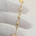 14k Solid Gold Puffy Heart Bracelet - 7.5" Adjustable - Fine Elegant Jewelry - Mother's day, Christmas, Birthday, anniversary gift.