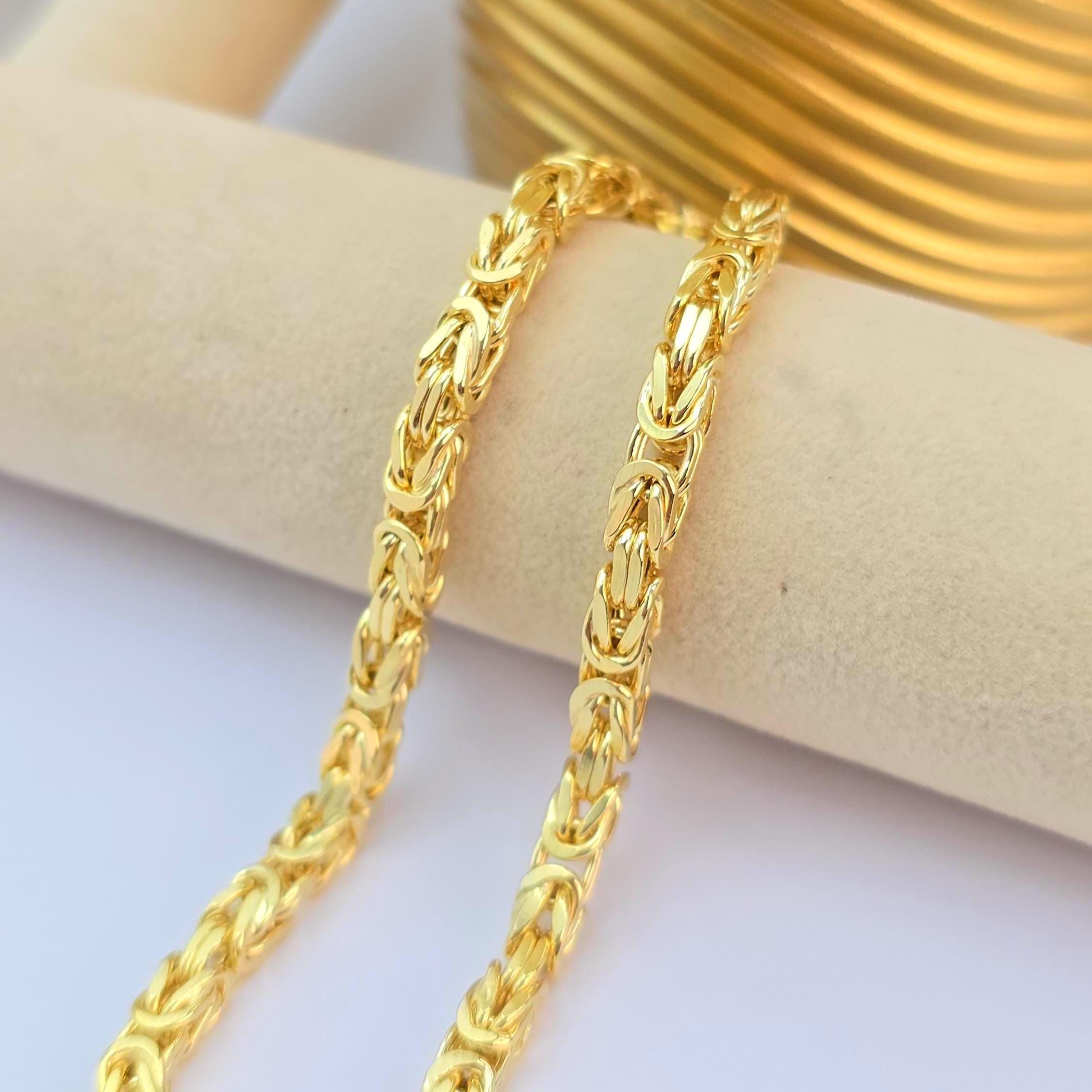 Elegant 14k Gold Byzantine Bracelet - 3.5mm Thick - Classy & Versatile - Perfect Gift