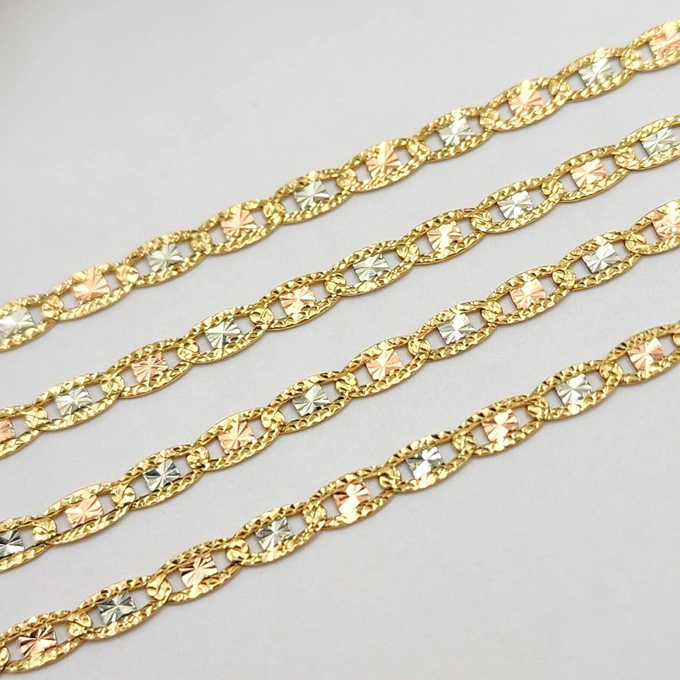 Real 14k Diamond Cut Star Valentino Chains - 16", 18", 20", 22", 24" - 2.7MM Thick - Shiny and Elegant