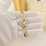 Thick Solid 14k Gold 9.8MM Thick Figaro Bracelet - Perfect Gift For Him - Real Gold