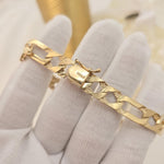 Thick Solid 14k Gold 9.8MM Thick Figaro Bracelet - Perfect Gift For Him - Real Gold