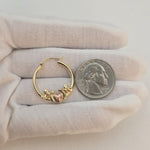 14k Mom Hoop Earrings - Rose & Yellow Gold