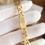 14k Gold Monaco Figaron Iced Out Link Bracelet - CZ