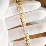 14k Gold Monaco Figaron Iced Out Link Bracelet - CZ