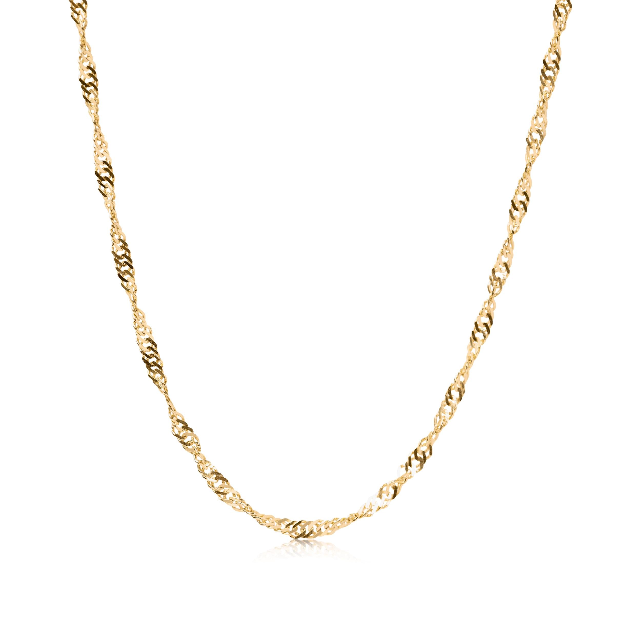Solid 14k Gold Singapore Chain - 1.5MM