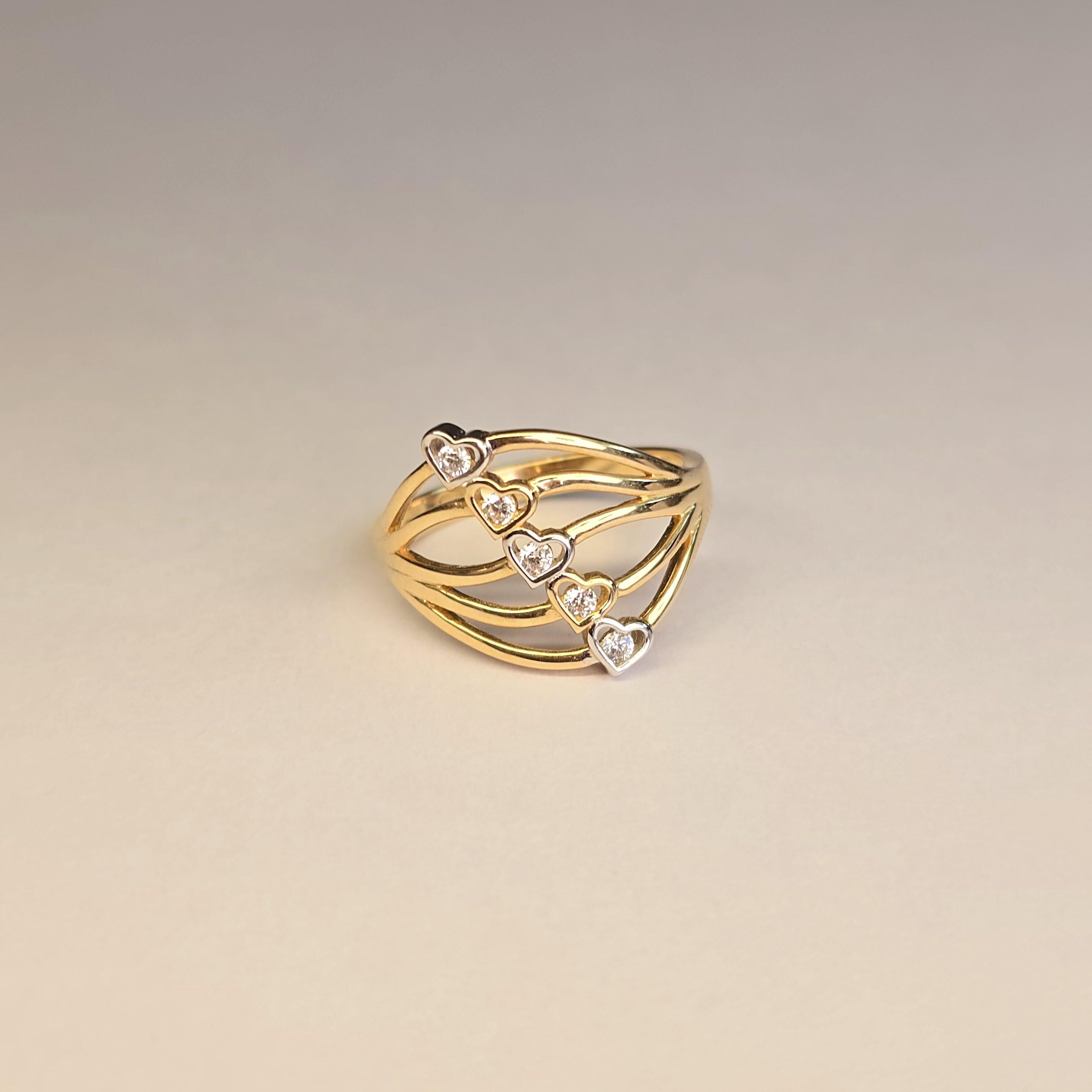 14K Multi Heart Ring
