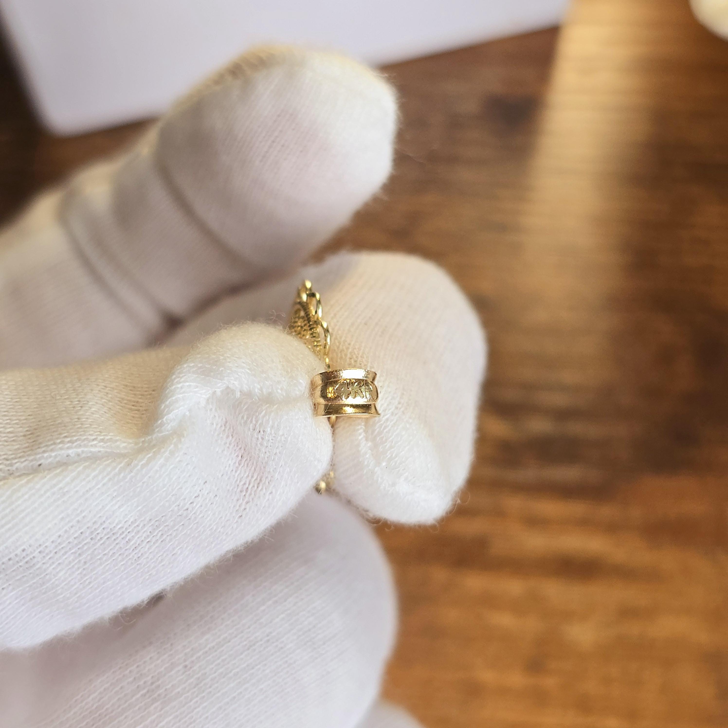 14K Filigree Heart Cross Pendant