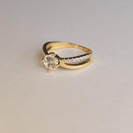14K Gold Bypass CZ Engagement Ring – 6.2mm - Elegant & Classy - Fine Jewelry For Her