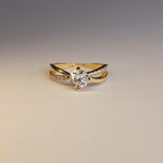 14K Gold Bypass CZ Engagement Ring – 6.2mm - Elegant & Classy - Fine Jewelry For Her