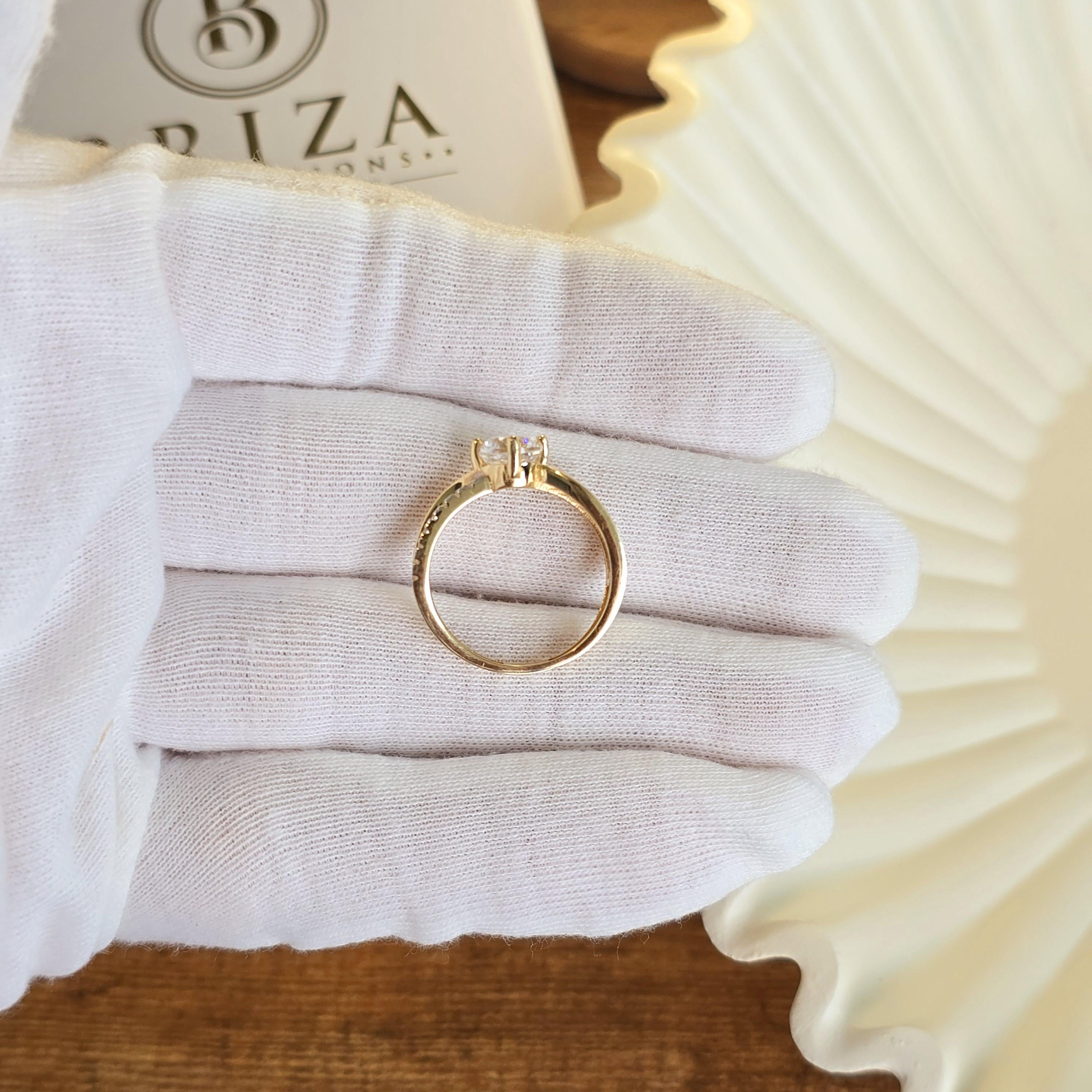 14K Gold Bypass CZ Engagement Ring – 6.2mm - Elegant & Classy - Fine Jewelry For Her