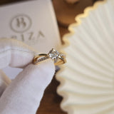14K Gold Bypass CZ Engagement Ring – 6.2mm - Elegant & Classy - Fine Jewelry For Her