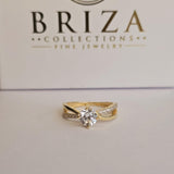 14K Gold Bypass CZ Engagement Ring – 6.2mm - Elegant & Classy - Fine Jewelry For Her