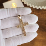 Fully Solid 14k CZ Iced Out Cross Pendant - Fine Jewelry - Shiny Pendant - Unisex