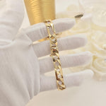 Thick Solid 14k Gold 9.8MM Thick Figaro Bracelet - Perfect Gift For Him - Real Gold