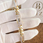 14k Gold Monaco Figaron Iced Out Link Bracelet - CZ