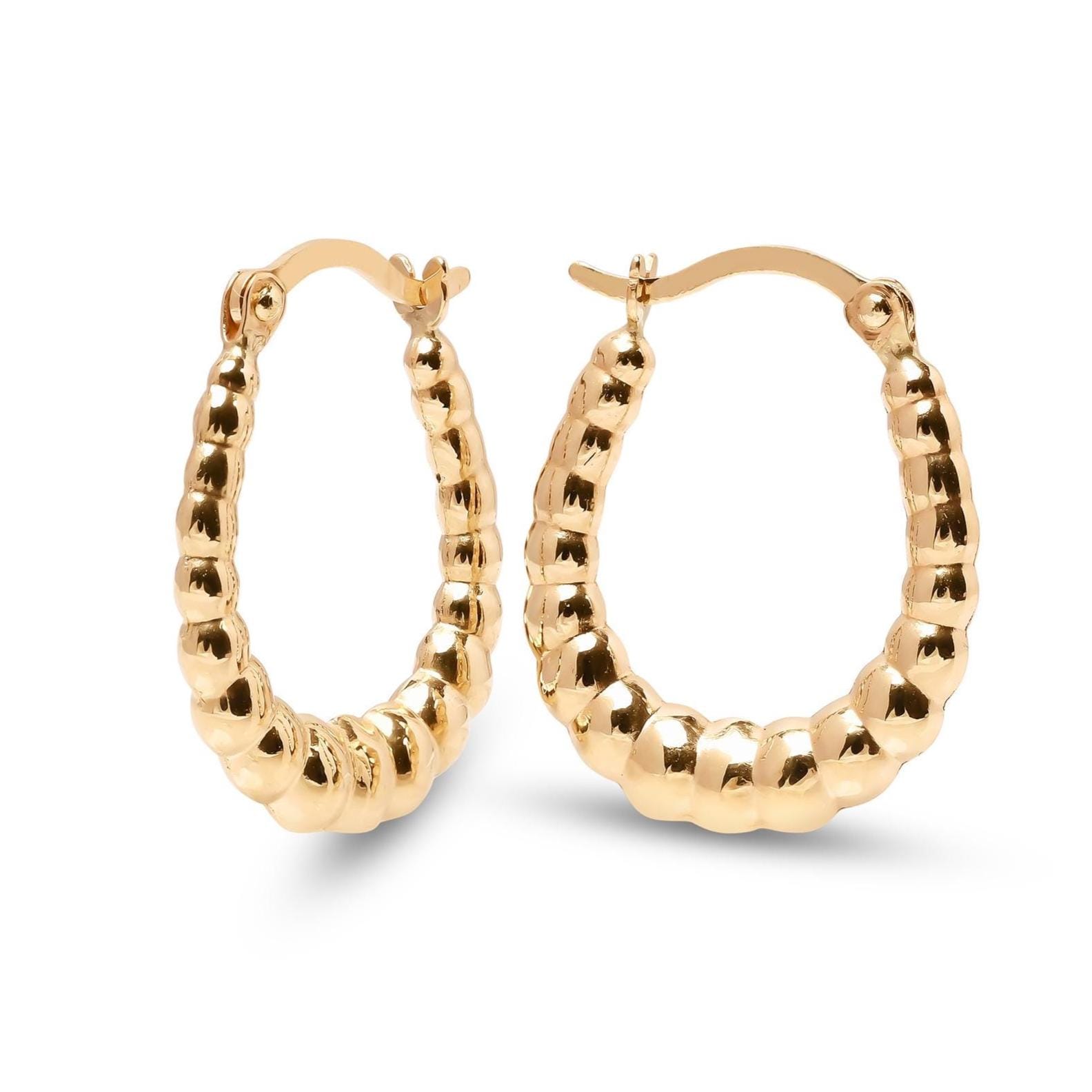 14k Mini Croissant Hoop Earrings