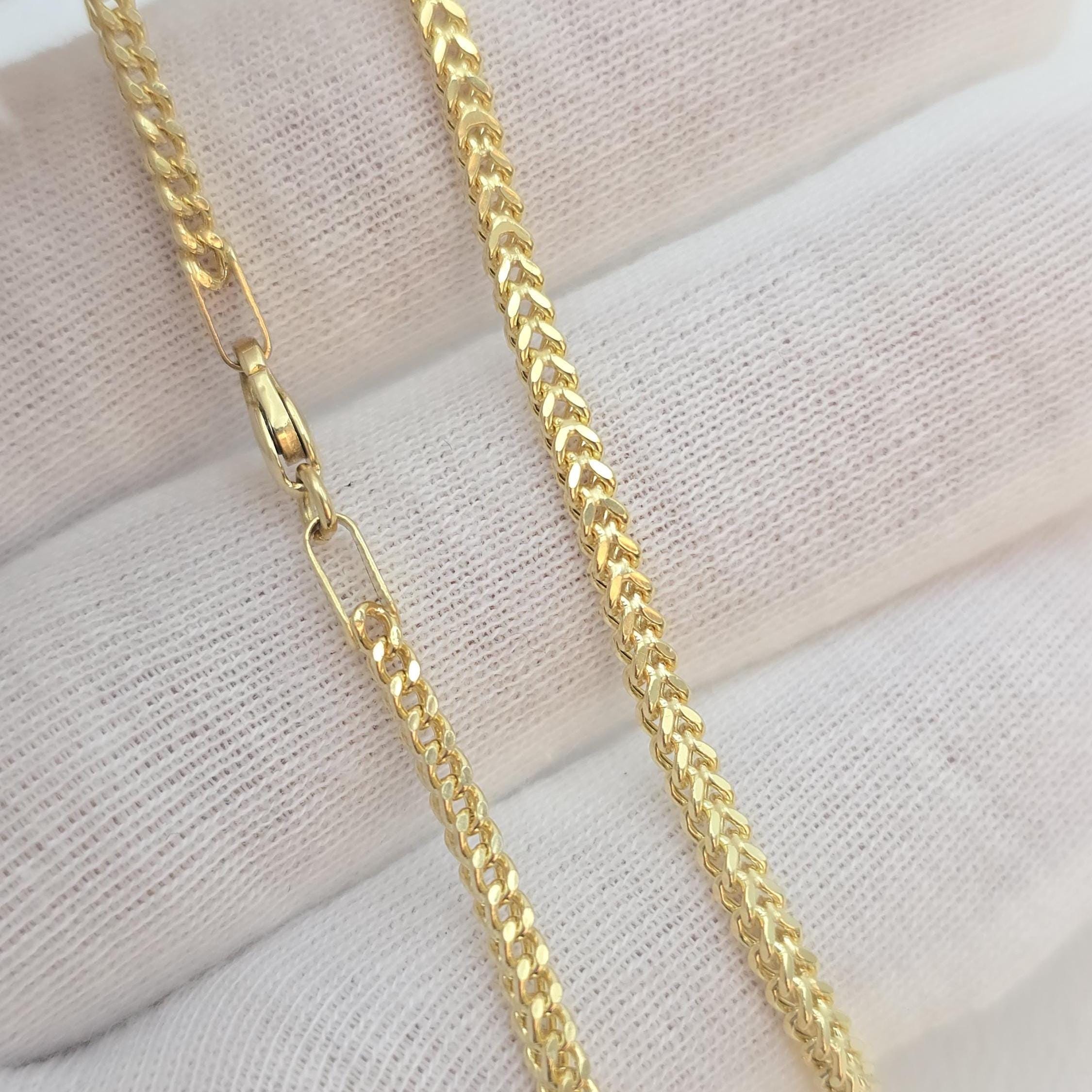 14k Square Franco Bracelets - 2.2mm