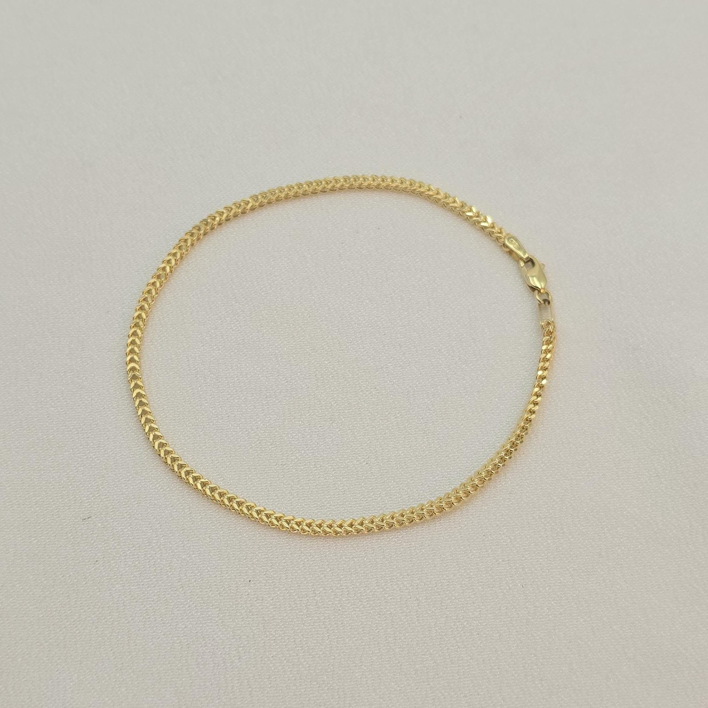 14k Square Franco Bracelets - 2.2mm