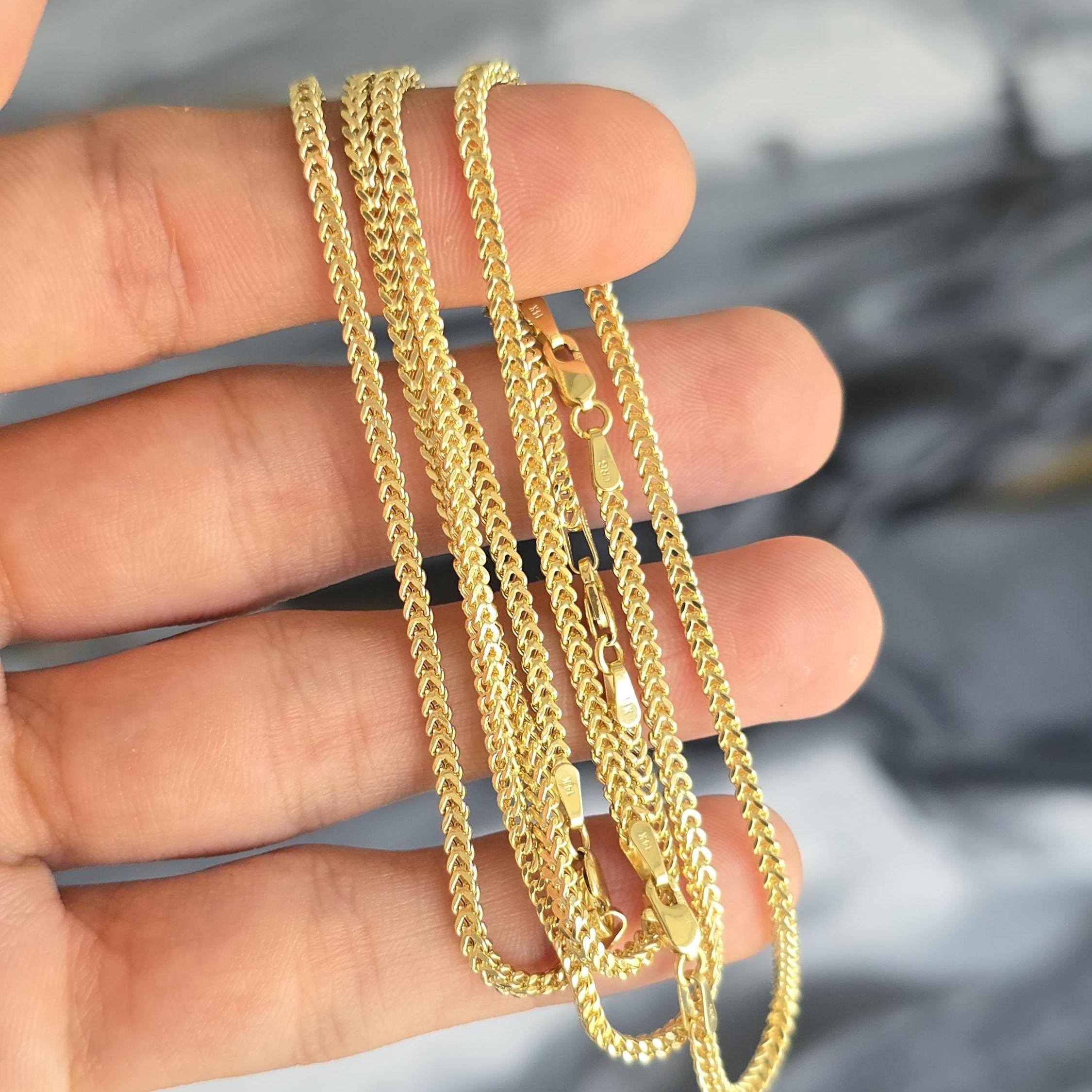 14k Square Franco Bracelets - 2.2mm