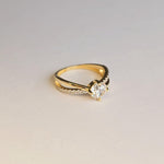 14K Gold Bypass CZ Engagement Ring – 6.2mm - Elegant & Classy - Fine Jewelry For Her