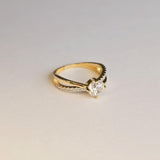 14K Gold Bypass CZ Engagement Ring – 6.2mm - Elegant & Classy - Fine Jewelry For Her