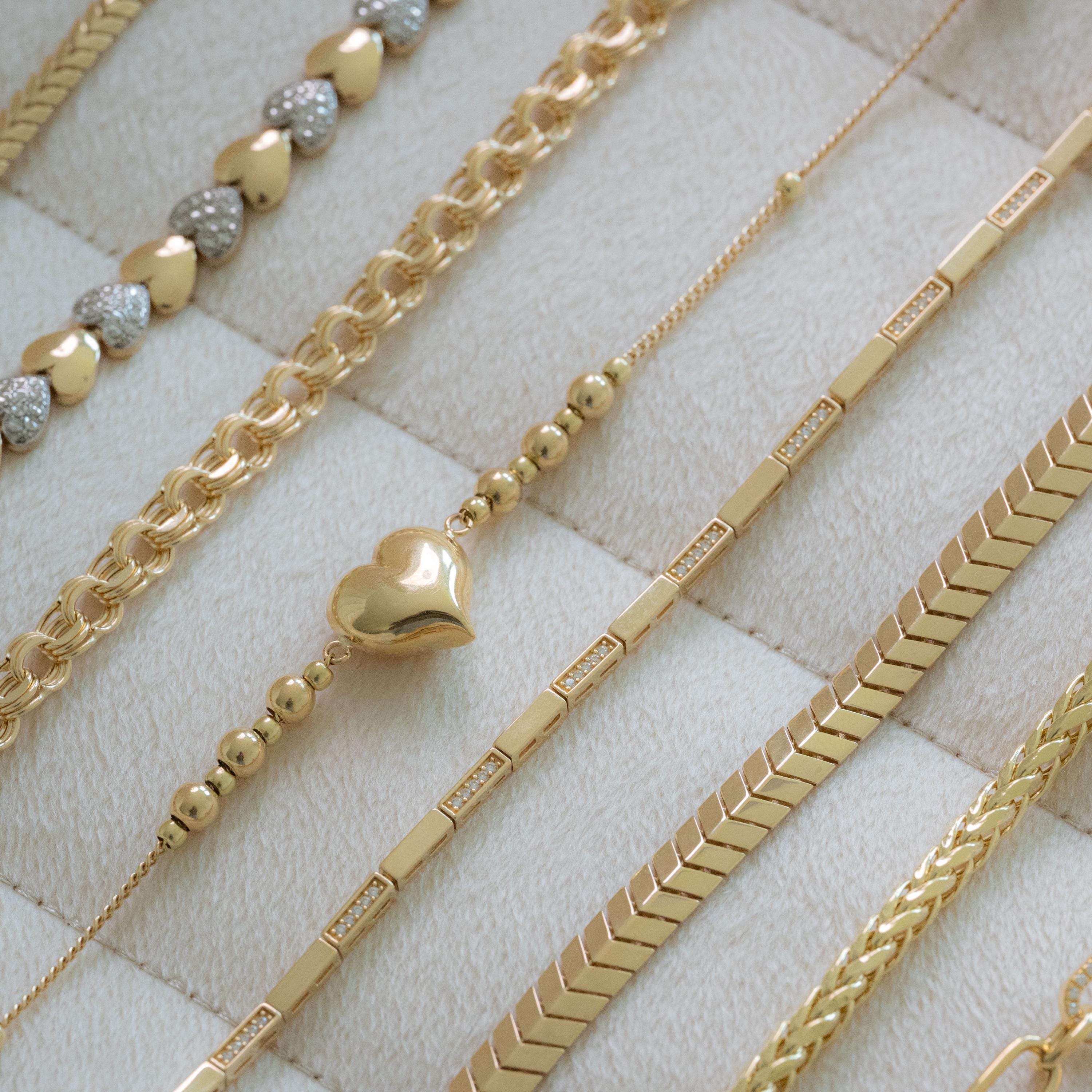 14K Bar Link Bracelet