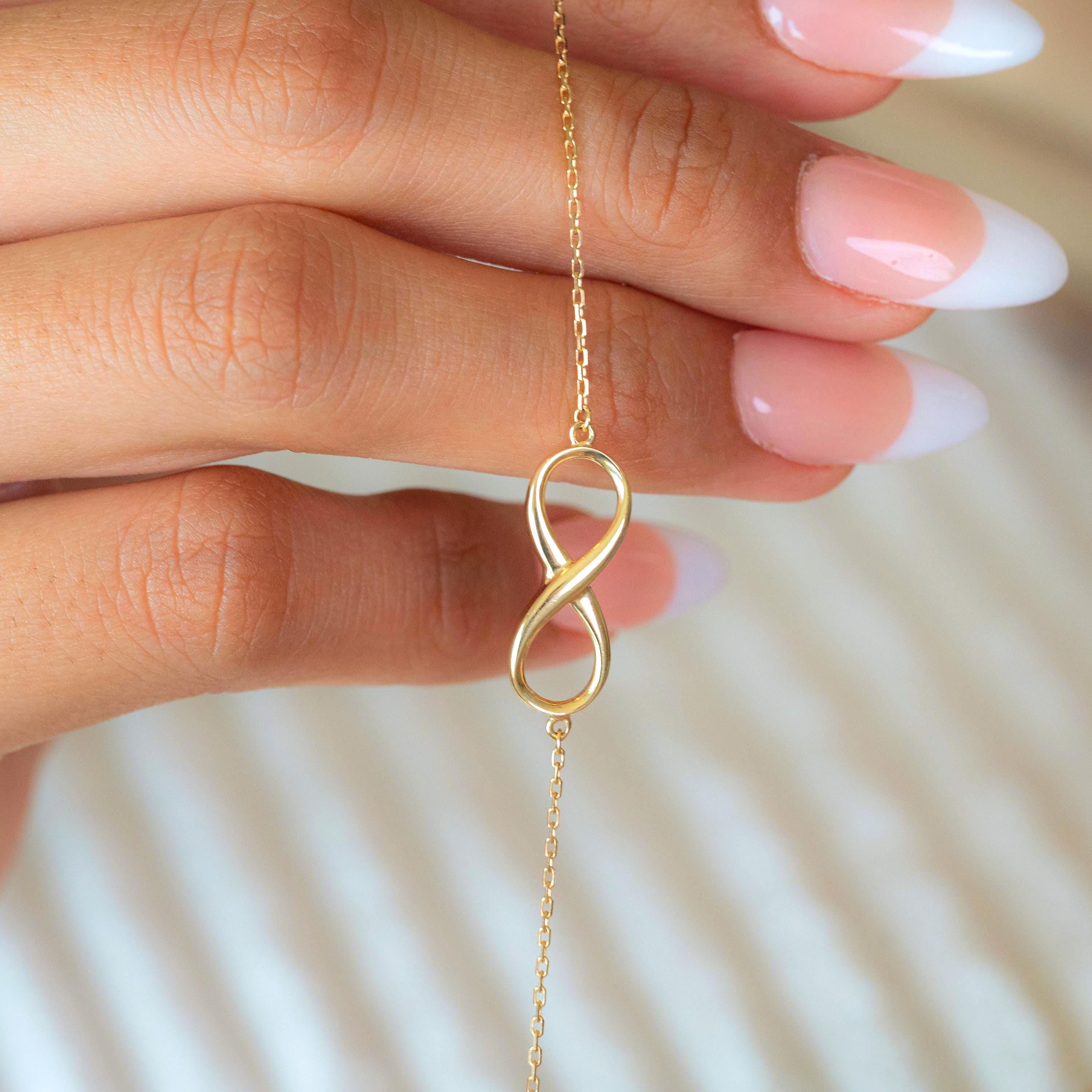 14k Infinity Adjustable Bracelet - 7"