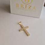 Fully Solid 14k CZ Iced Out Cross Pendant - Fine Jewelry - Shiny Pendant - Unisex