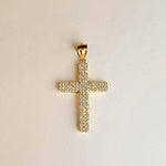 Fully Solid 14k CZ Iced Out Cross Pendant - Fine Jewelry - Shiny Pendant - Unisex