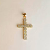 Fully Solid 14k CZ Iced Out Cross Pendant - Fine Jewelry - Shiny Pendant - Unisex