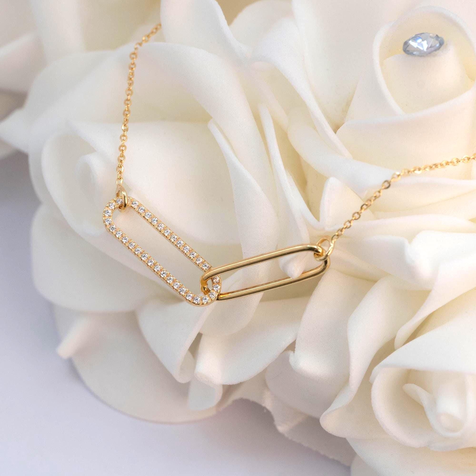14K Duo Paperclip Bracelet