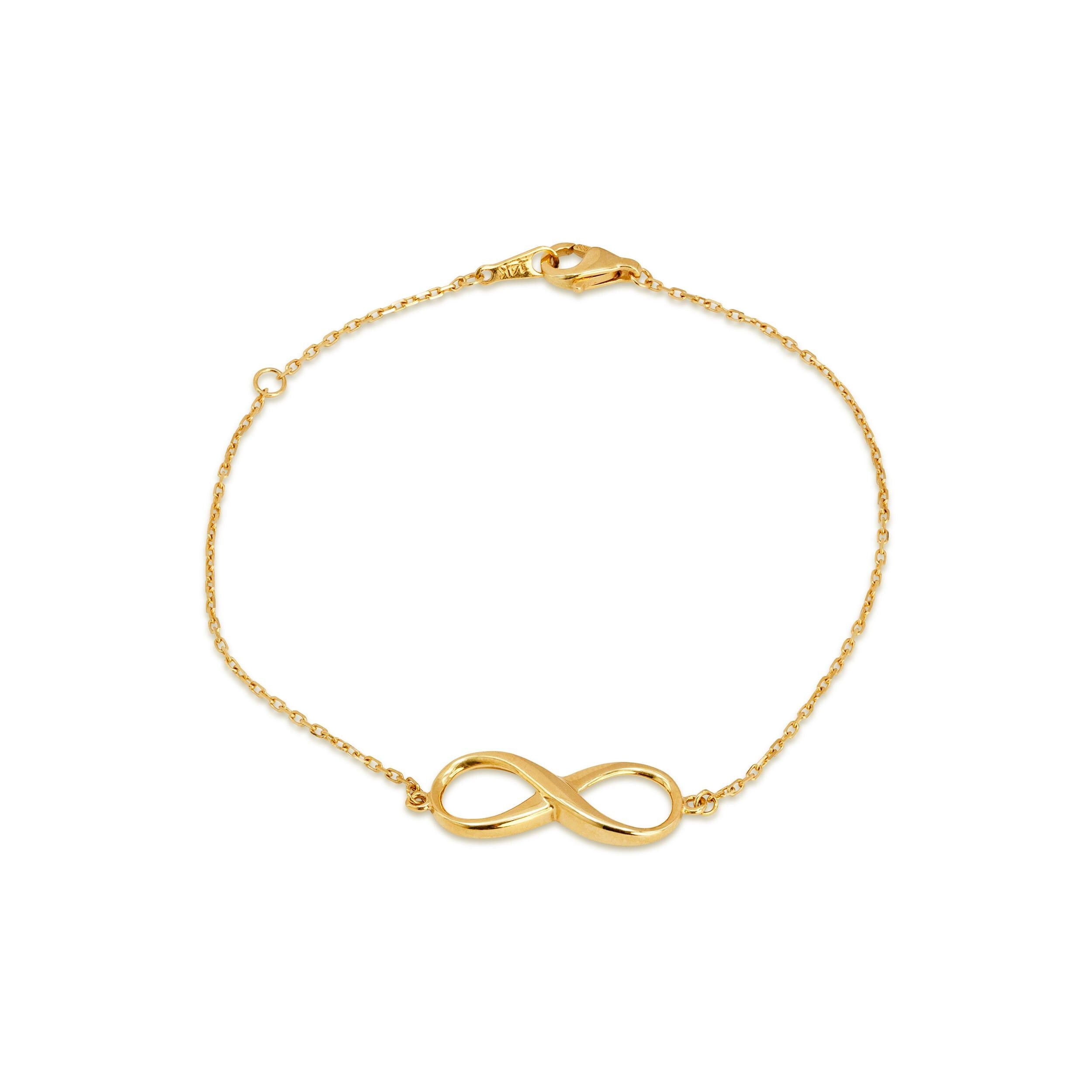 14k Infinity Adjustable Bracelet - 7"