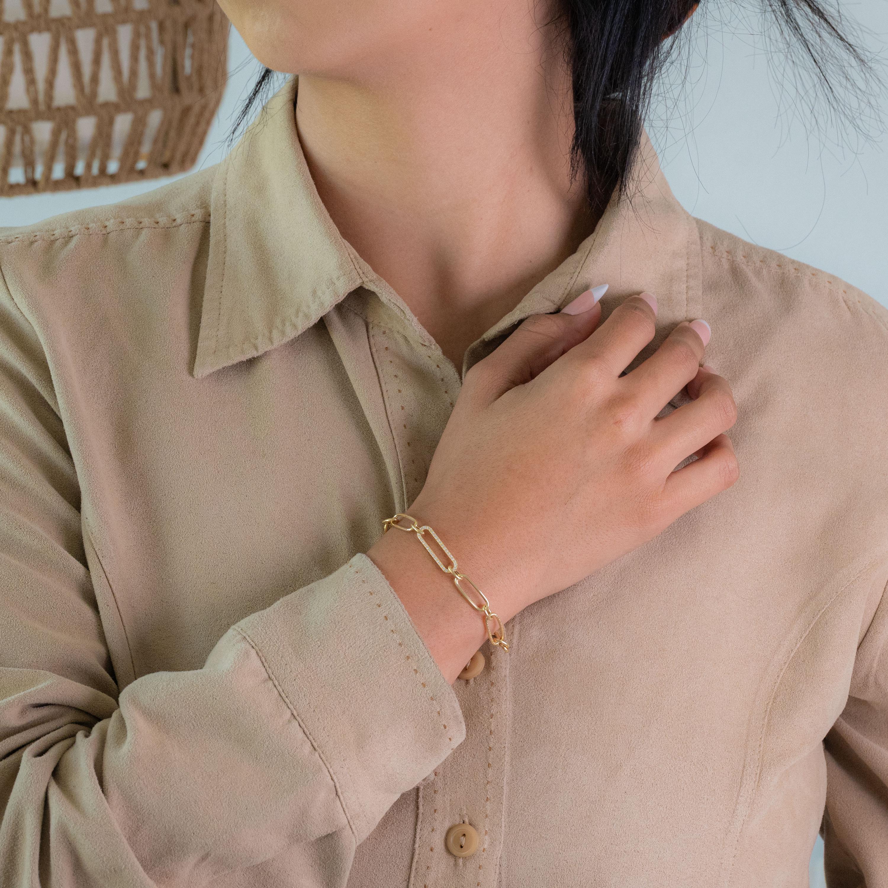 14K Thick Paperclip Bracelet