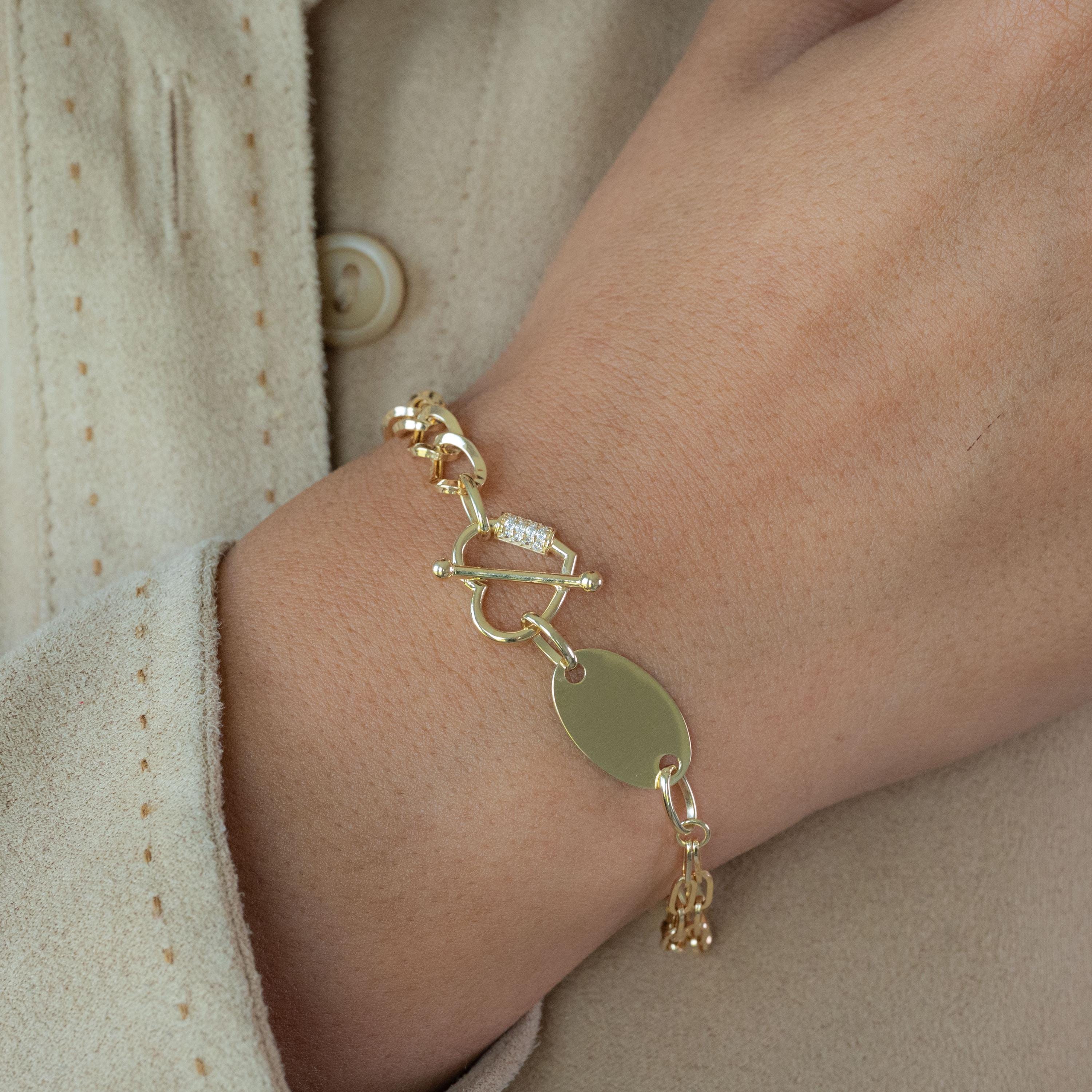 14K Curb & Paperclip Bracelet