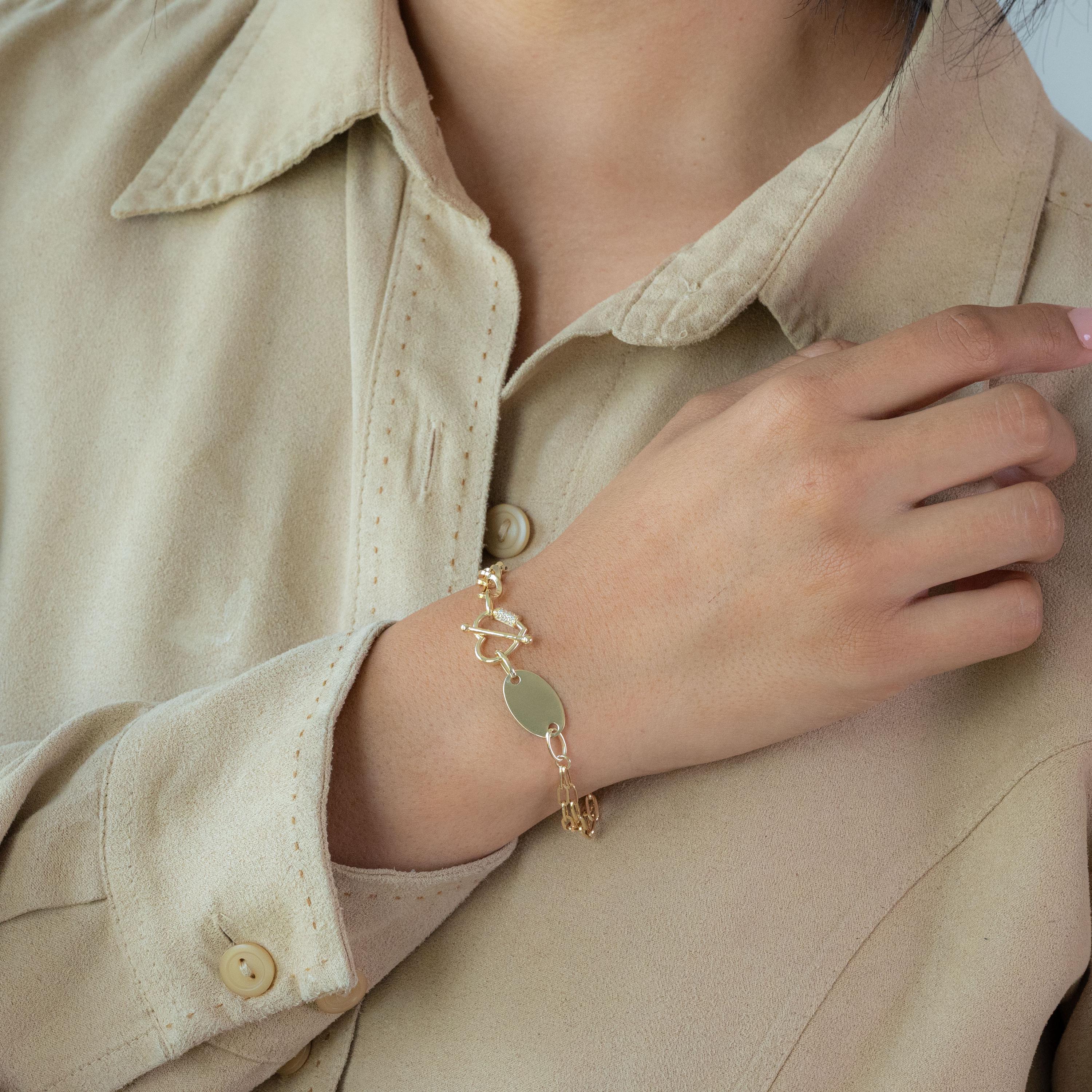 14K Curb & Paperclip Bracelet